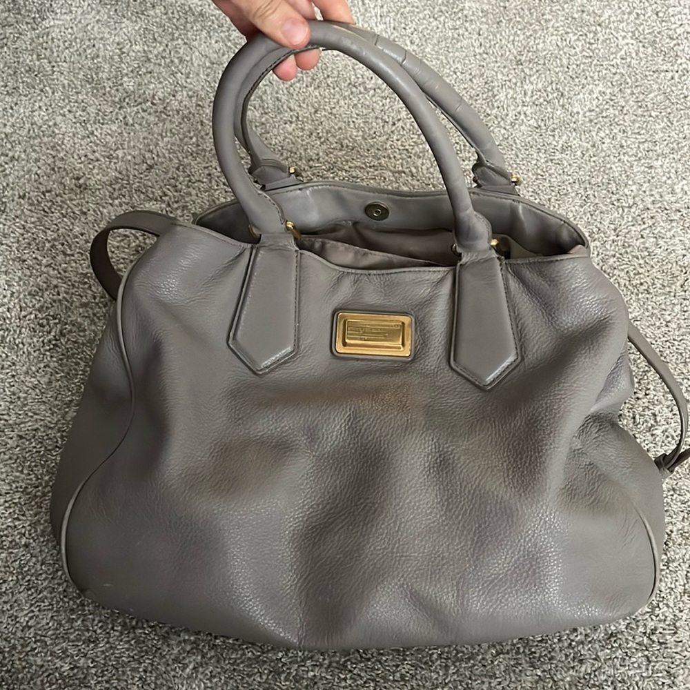 Marc by Marc Jacobs grey leather hobo handbag